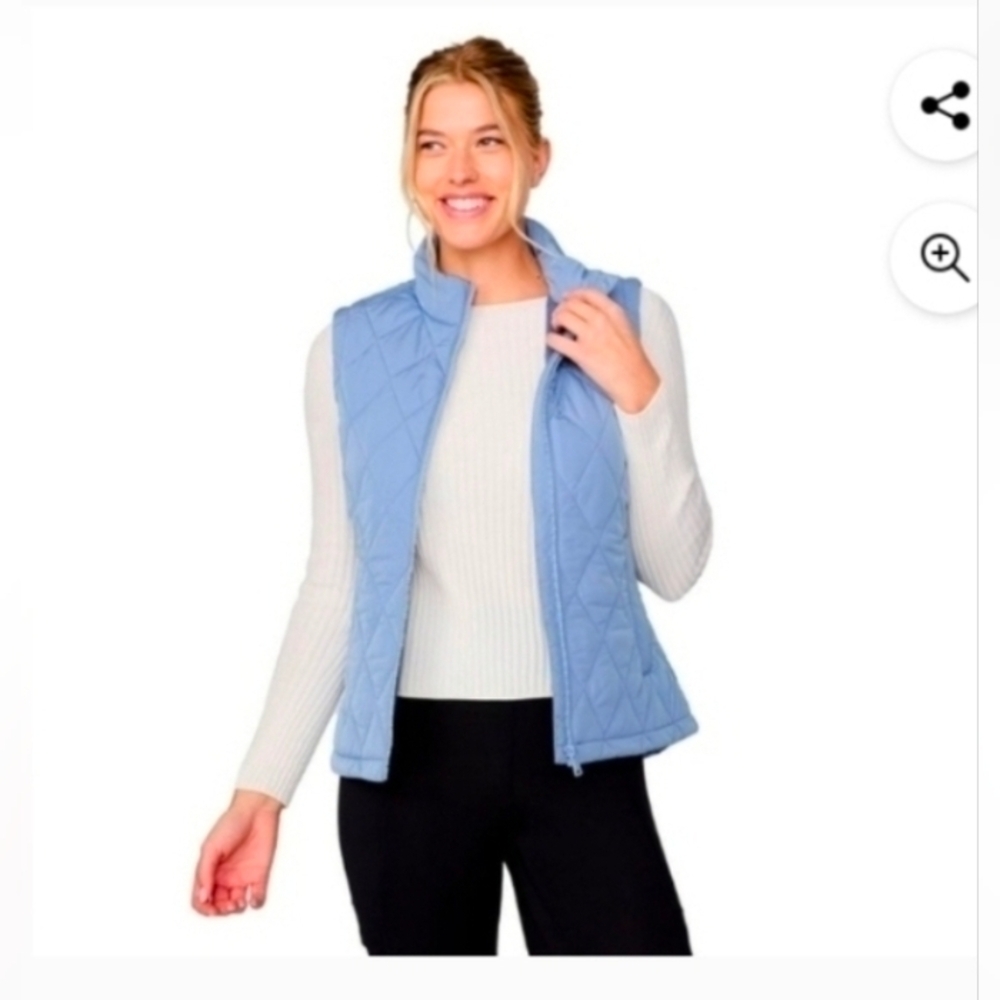 Free Country Women's Quilted Vest Zippered Pockets